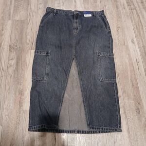 NWT Old Navy Women's Drapy Denim Mid-Rise Navy Blue Jean Skirt Size 12